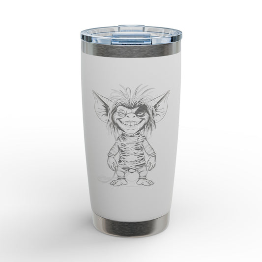 20oz Engraved Tumbler with Whimsical Gremlin Illustration