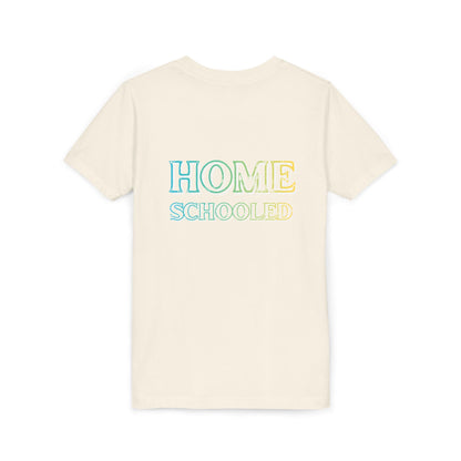 Home Schooled Youth Tee | Pastel Gradient Text, Back Print