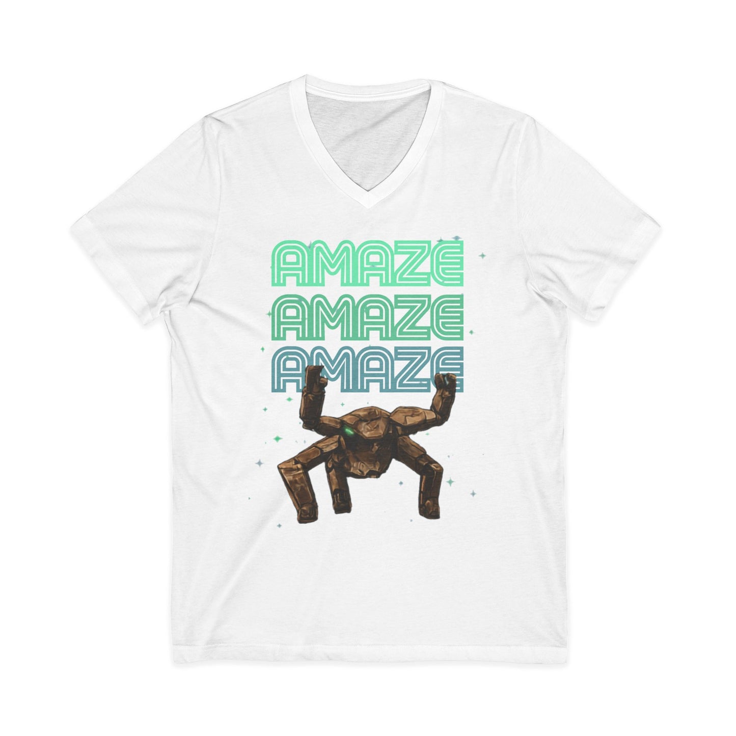 Amaze  VNeck Tee  Retro Graphic Shirt