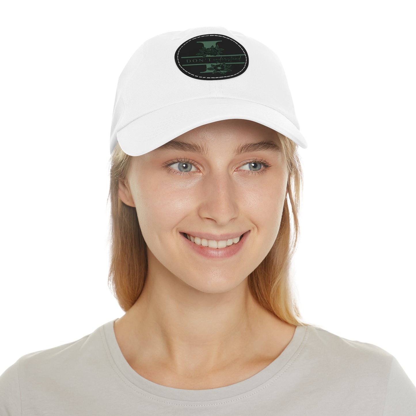 Hat  I dont uinderstand  Leather Patch Baseball Cap