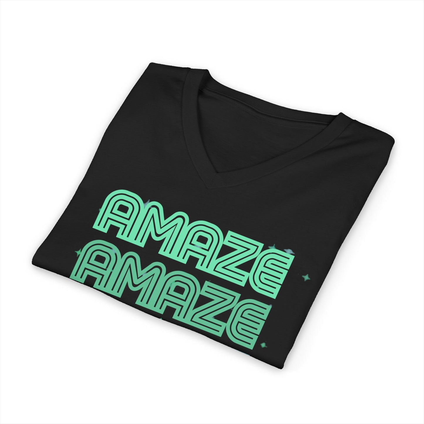 Amaze  VNeck Tee  Retro Graphic Shirt
