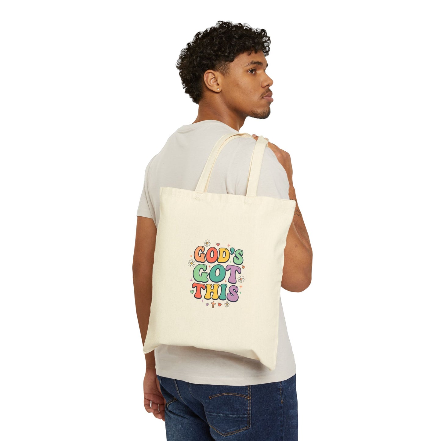 God's Got This Tote, Christian Encouragement, Retro Pastel Groovy Scripture