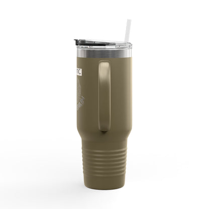 40oz Insulated Travel Mug — "Chaotic Yarn Gremlin" Knitting Lover Tumbler
