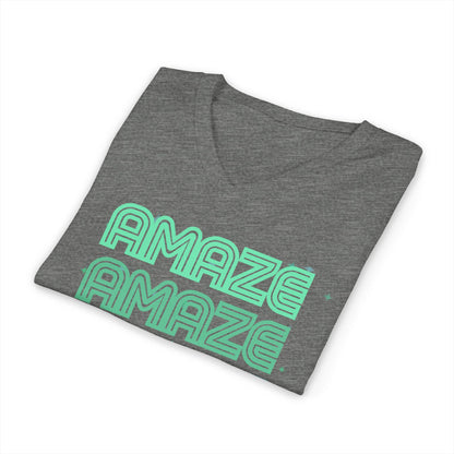 Amaze  VNeck Tee  Retro Graphic Shirt