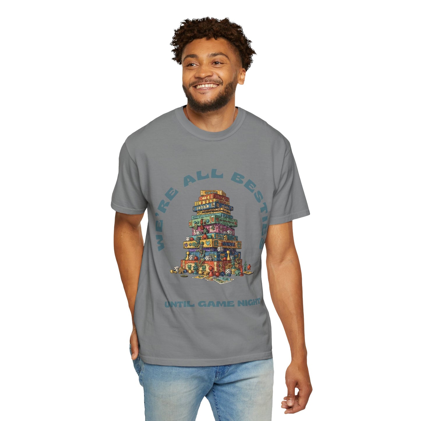 Game Night Besties T-Shirt — "We're All Besties Until Game Night" Graphic Tee