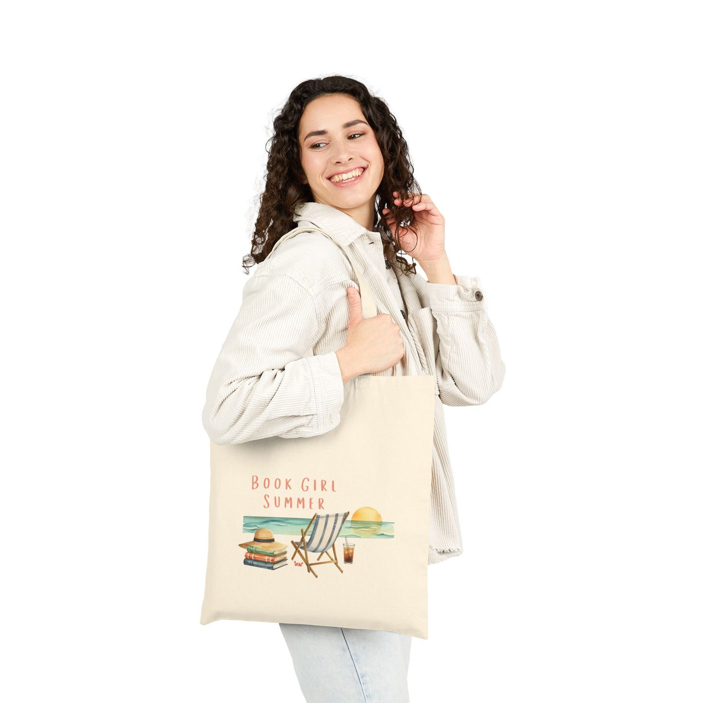 Book Girl Summer Tote Bag — Beach Reading Canvas Tote