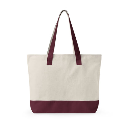 Canvas Tote Bag — Vintage Wave Sunset ‘I Walk the Waves’ Zippered Tote