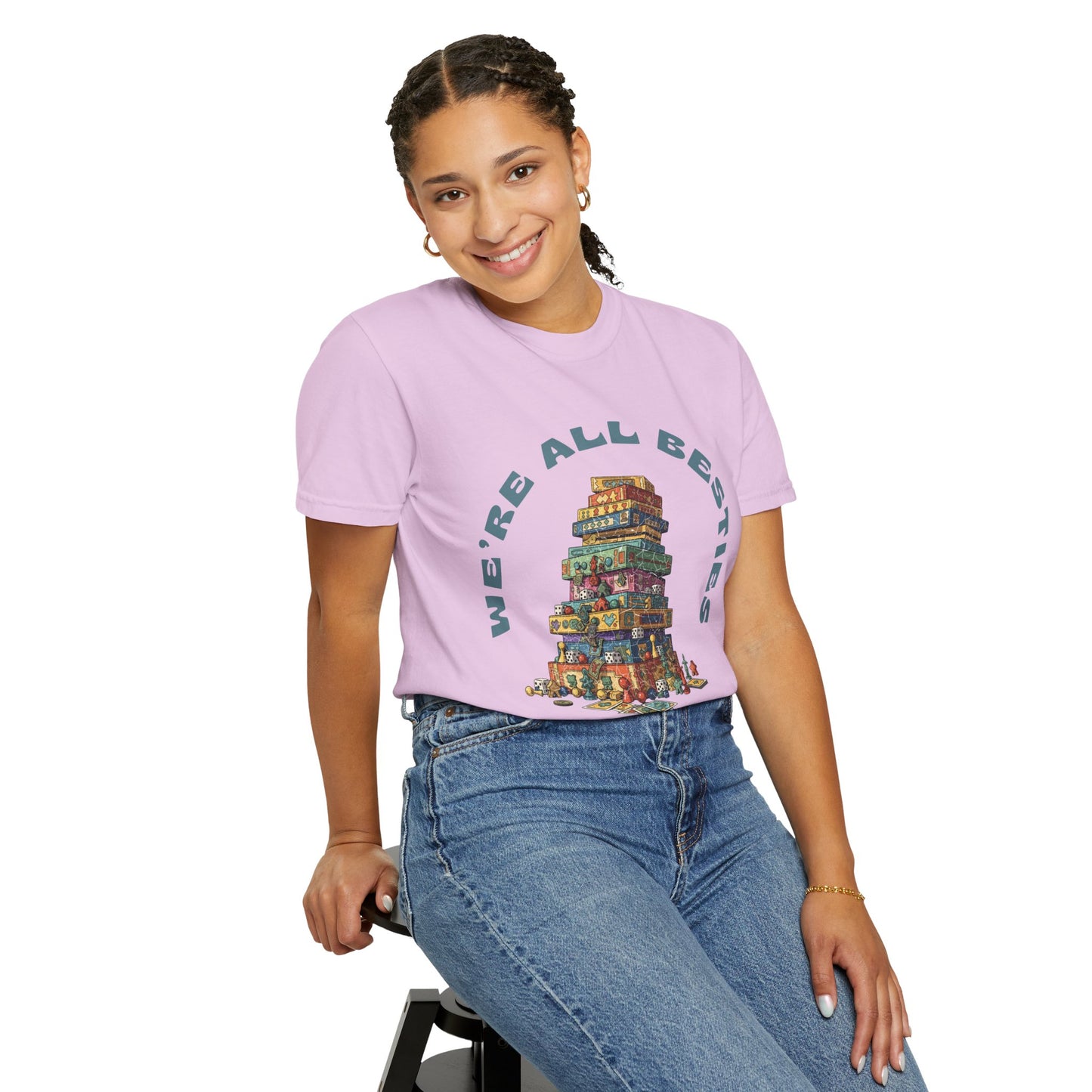 Game Night Besties T-Shirt — "We're All Besties Until Game Night" Graphic Tee