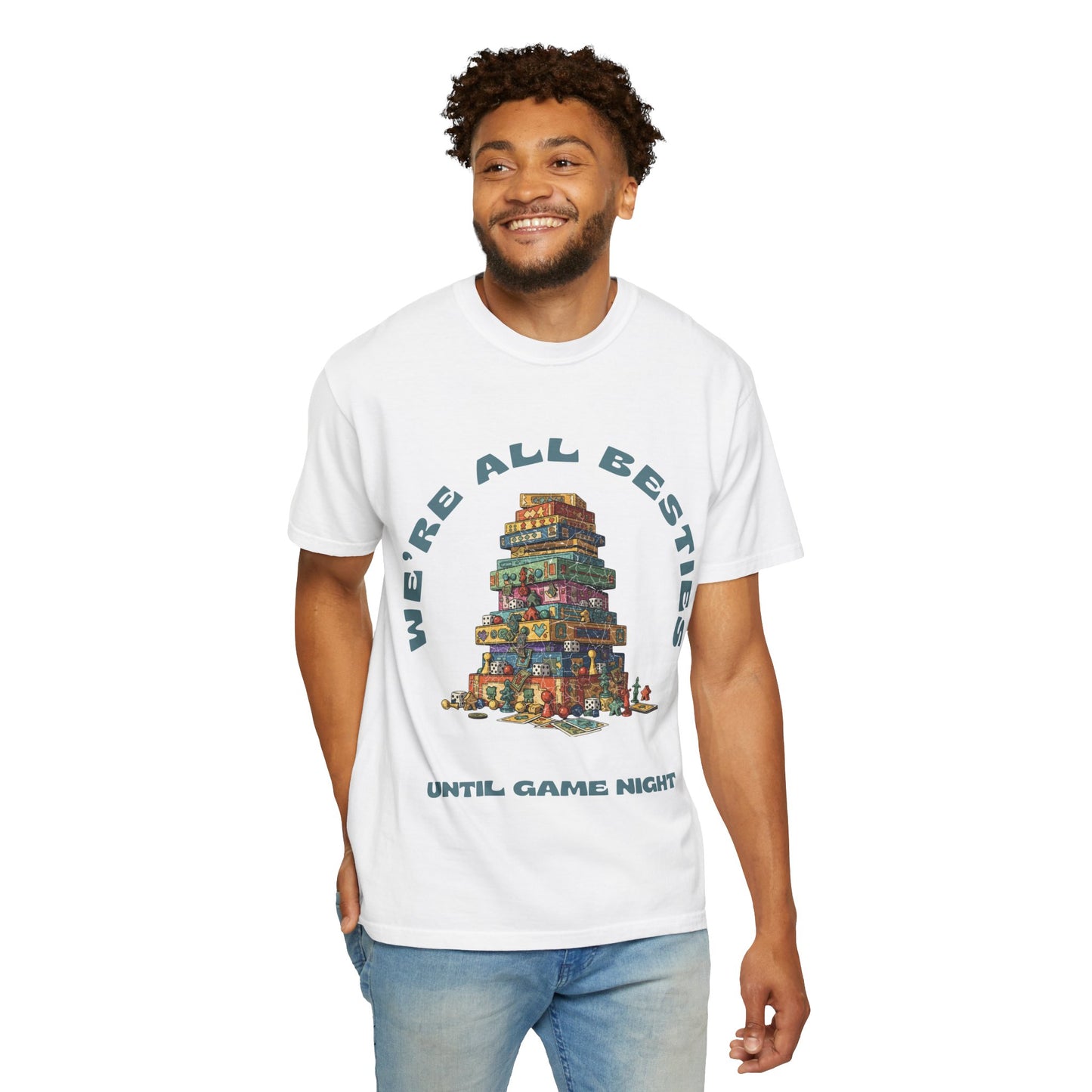 Game Night Besties T-Shirt — "We're All Besties Until Game Night" Graphic Tee