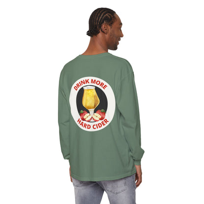 Hard Cider Long Sleeve Tee — “Drink More Hard Cider” Graphic