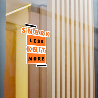 Sticker — "Snark Less, Knit More" Kiss-Cut Vinyl Decal