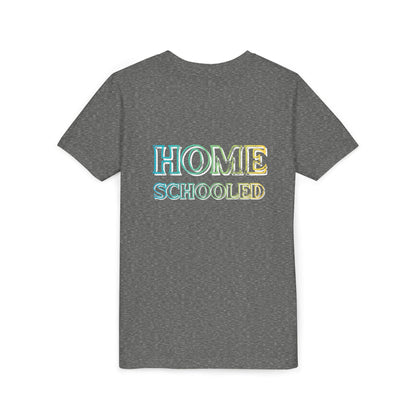 Home Schooled Youth Tee | Pastel Gradient Text, Back Print