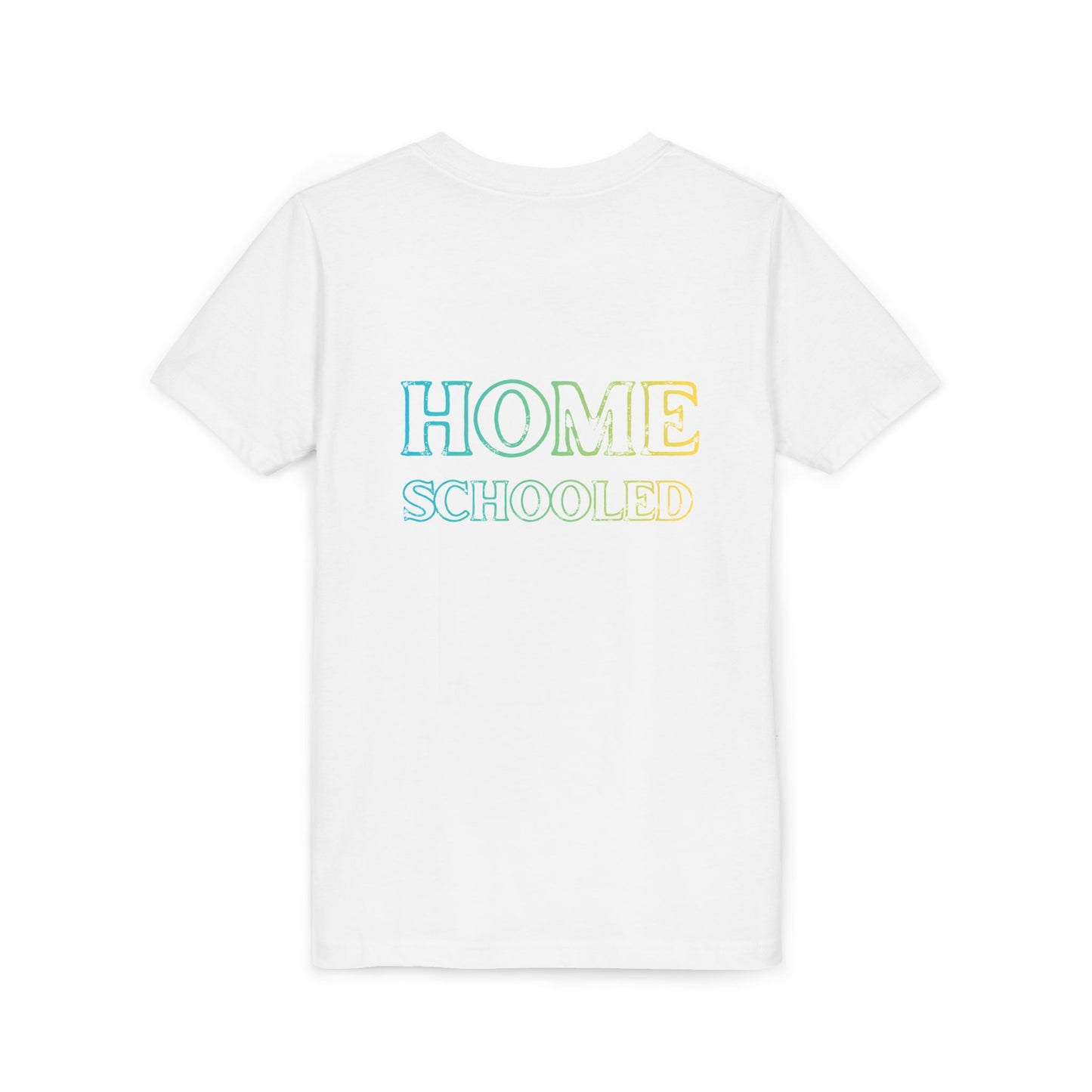 Home Schooled Youth Tee | Pastel Gradient Text, Back Print