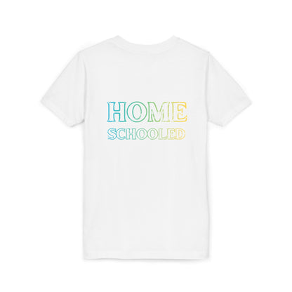 Home Schooled Youth Tee | Pastel Gradient Text, Back Print