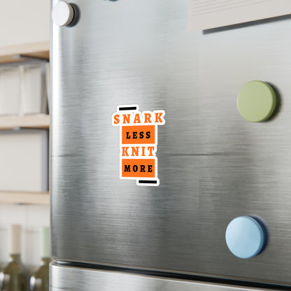 Sticker — "Snark Less, Knit More" Kiss-Cut Vinyl Decal