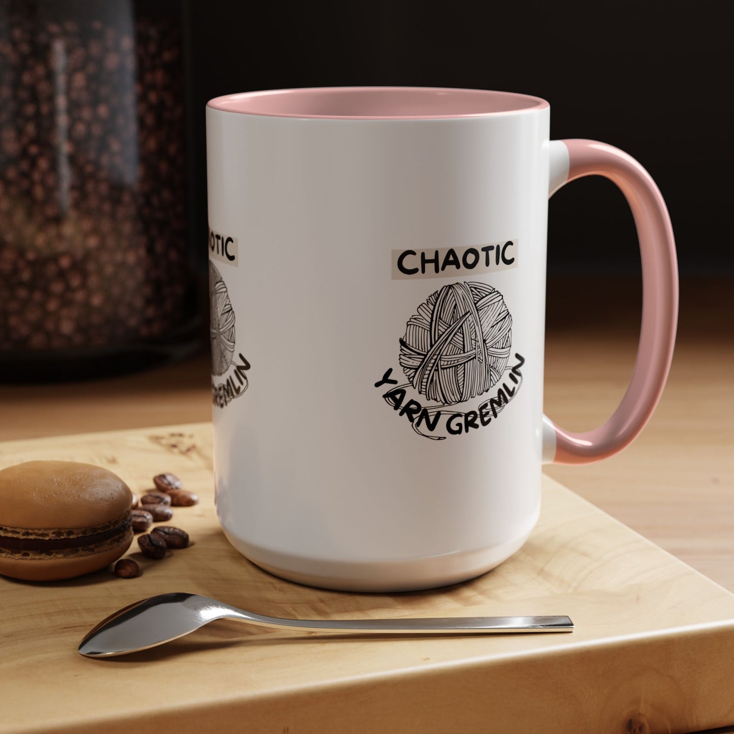 Chaotic Yarn Gremlin Mug – Funny Knitting Coffee Cup (11/15oz)