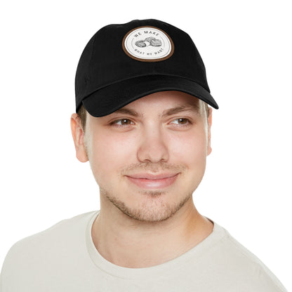 Dad Hat — Round Leather Patch “We Make What We Make”