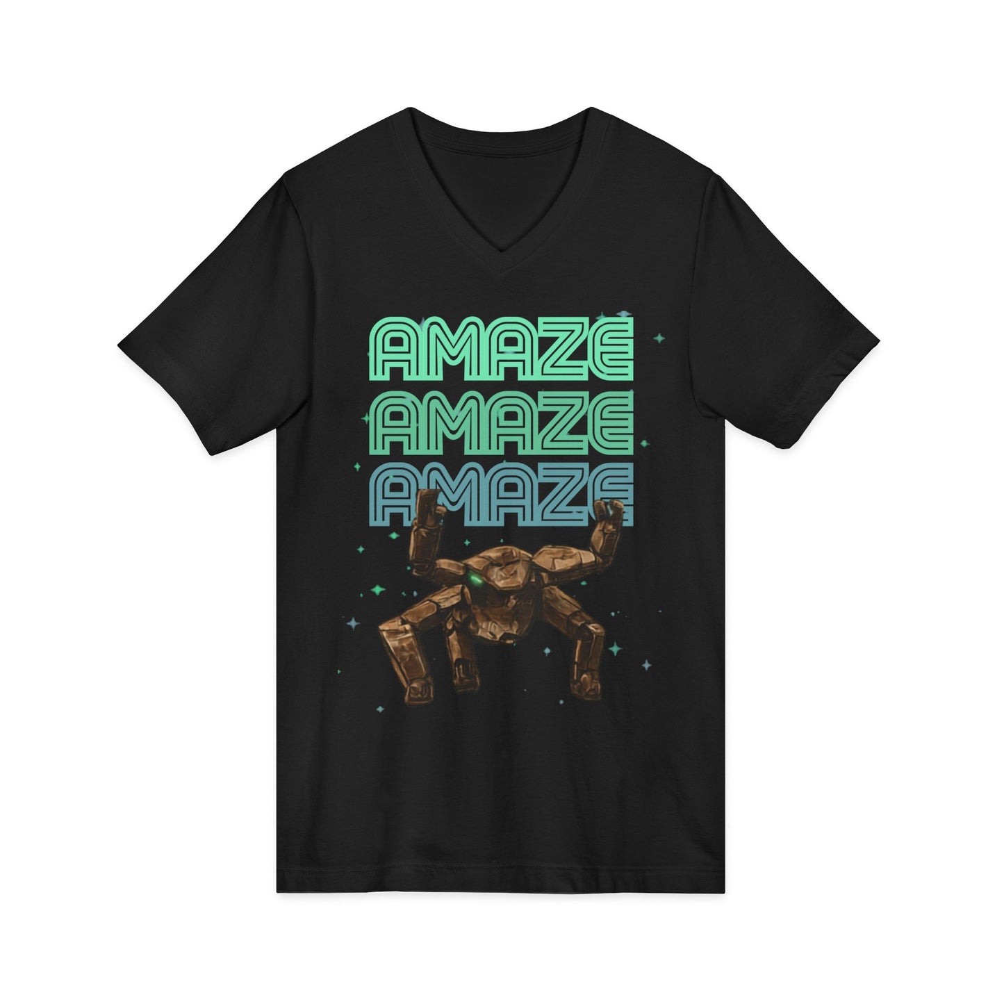 Amaze  VNeck Tee  Retro Graphic Shirt