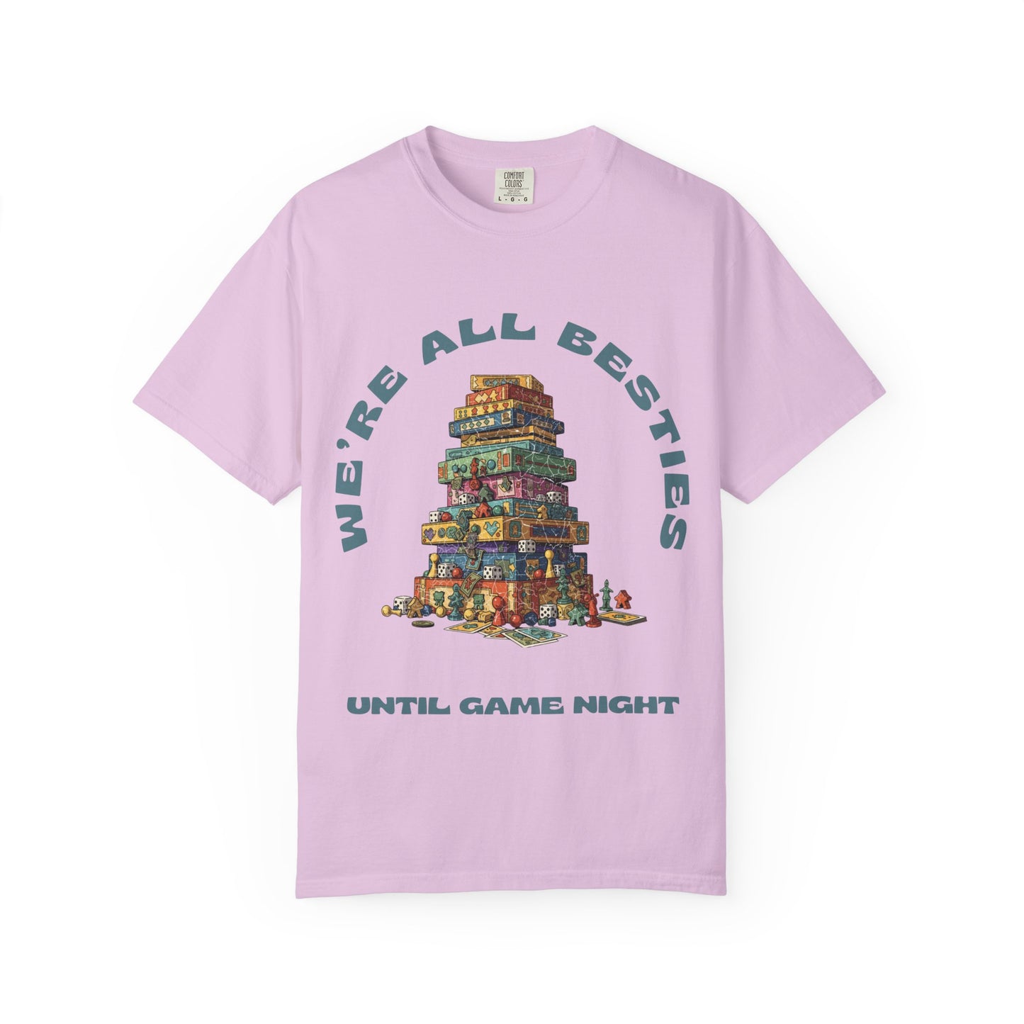 Game Night Besties T-Shirt — "We're All Besties Until Game Night" Graphic Tee