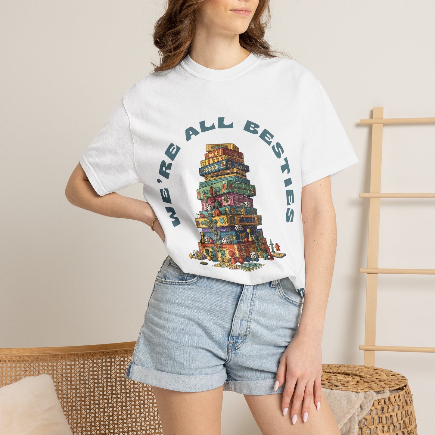 Game Night Besties T-Shirt — "We're All Besties Until Game Night" Graphic Tee