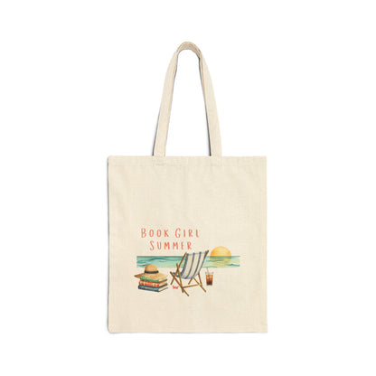 Book Girl Summer Tote Bag — Beach Reading Canvas Tote