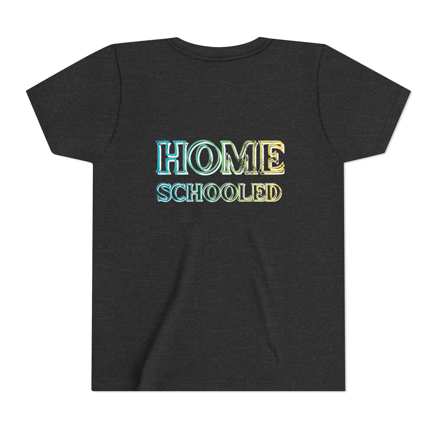 Home Schooled Youth Tee | Pastel Gradient Text, Back Print