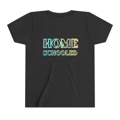 Home Schooled Youth Tee | Pastel Gradient Text, Back Print
