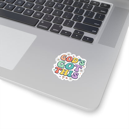 God's Got This Sticker | Colorful Christian Encouragement, Pastel Retro Groovy