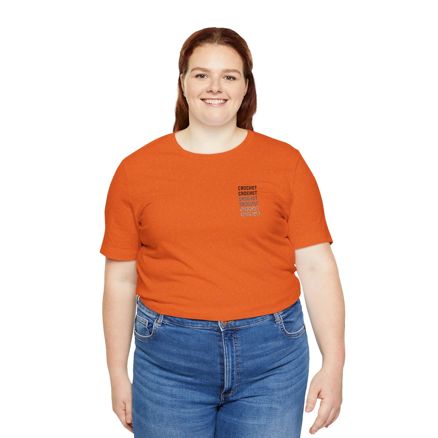 Orange Small-Logo Tee — 'Crochet' Graphic Pocket T-Shirt