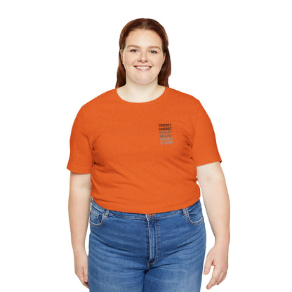 Orange Small-Logo Tee — 'Crochet' Graphic Pocket T-Shirt