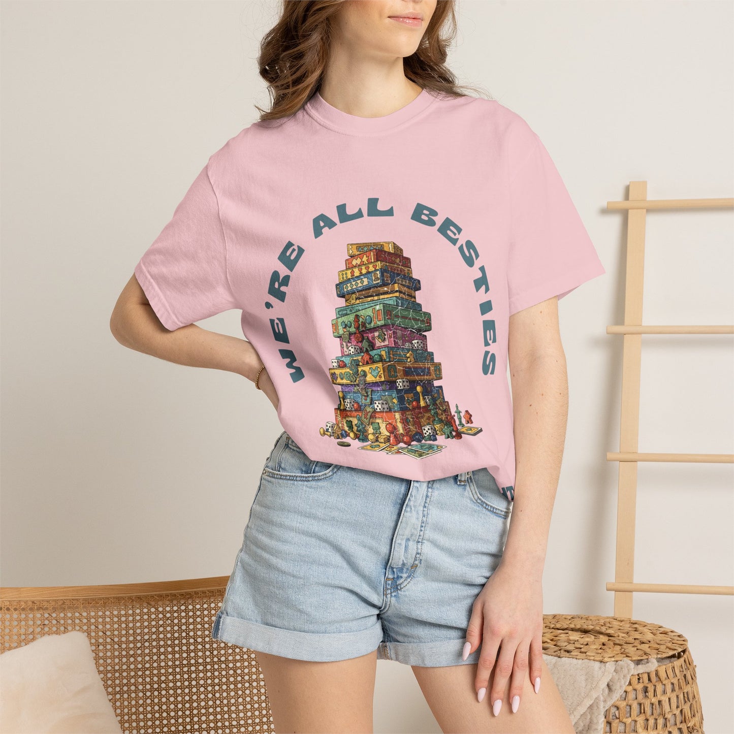 Game Night Besties T-Shirt — "We're All Besties Until Game Night" Graphic Tee