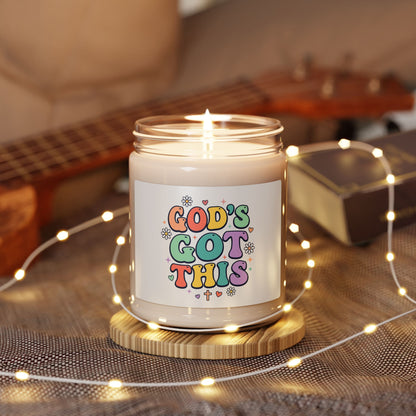 God's Got This Candle, Christian Encouragement, Retro Pastel Soy