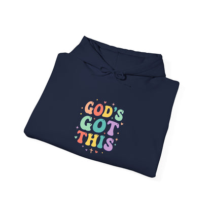 God's Got This Hoodie | Colorful Christian Encouragement, Retro Pastel Groovy