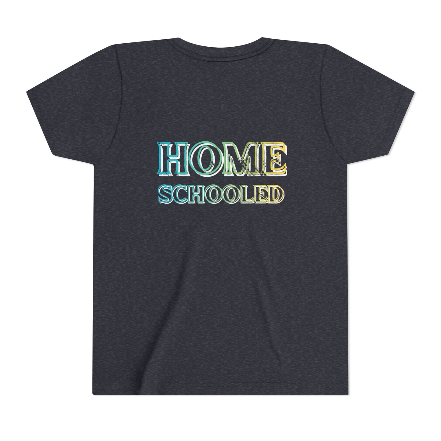 Home Schooled Youth Tee | Pastel Gradient Text, Back Print