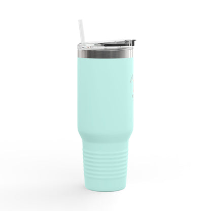 40oz Insulated Travel Mug - 'Fiber Friends Meet Us' Cute Sheep Design