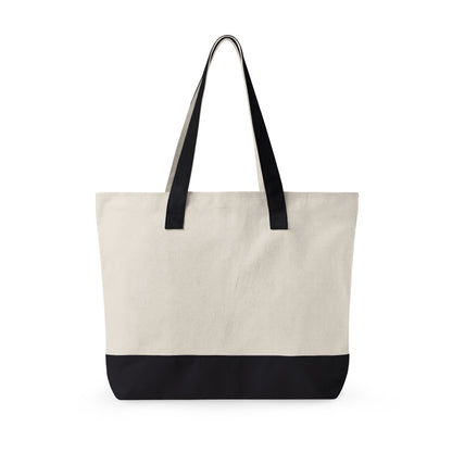Canvas Tote Bag — Vintage Wave Sunset ‘I Walk the Waves’ Zippered Tote