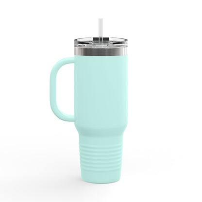 40oz Insulated Travel Mug — "Chaotic Yarn Gremlin" Knitting Lover Tumbler