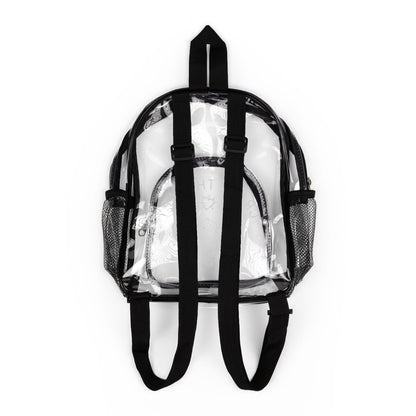 Clear Stadium Backpack | Transparent School Bag, Black Trim