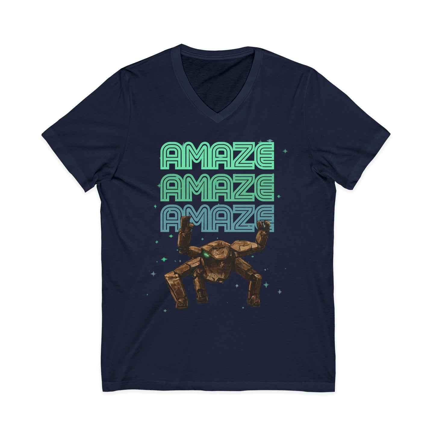 Amaze  VNeck Tee  Retro Graphic Shirt