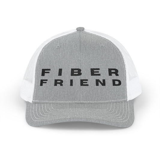 Fiber Friend Cap | Trucker Snapback Hat, Mesh Back Embroidered Text