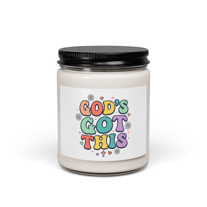 God's Got This Candle, Christian Encouragement, Retro Pastel Soy