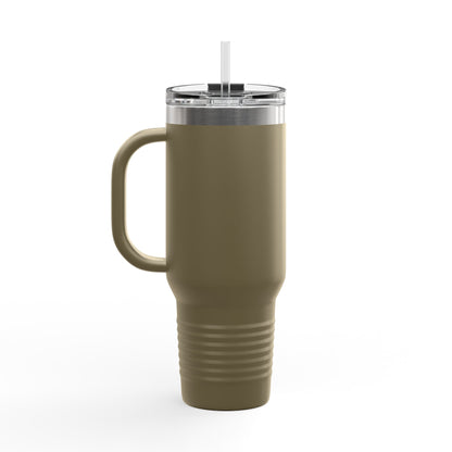 40oz Insulated Travel Mug — "Chaotic Yarn Gremlin" Knitting Lover Tumbler