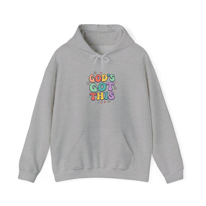 God's Got This Hoodie | Colorful Christian Encouragement, Retro Pastel Groovy