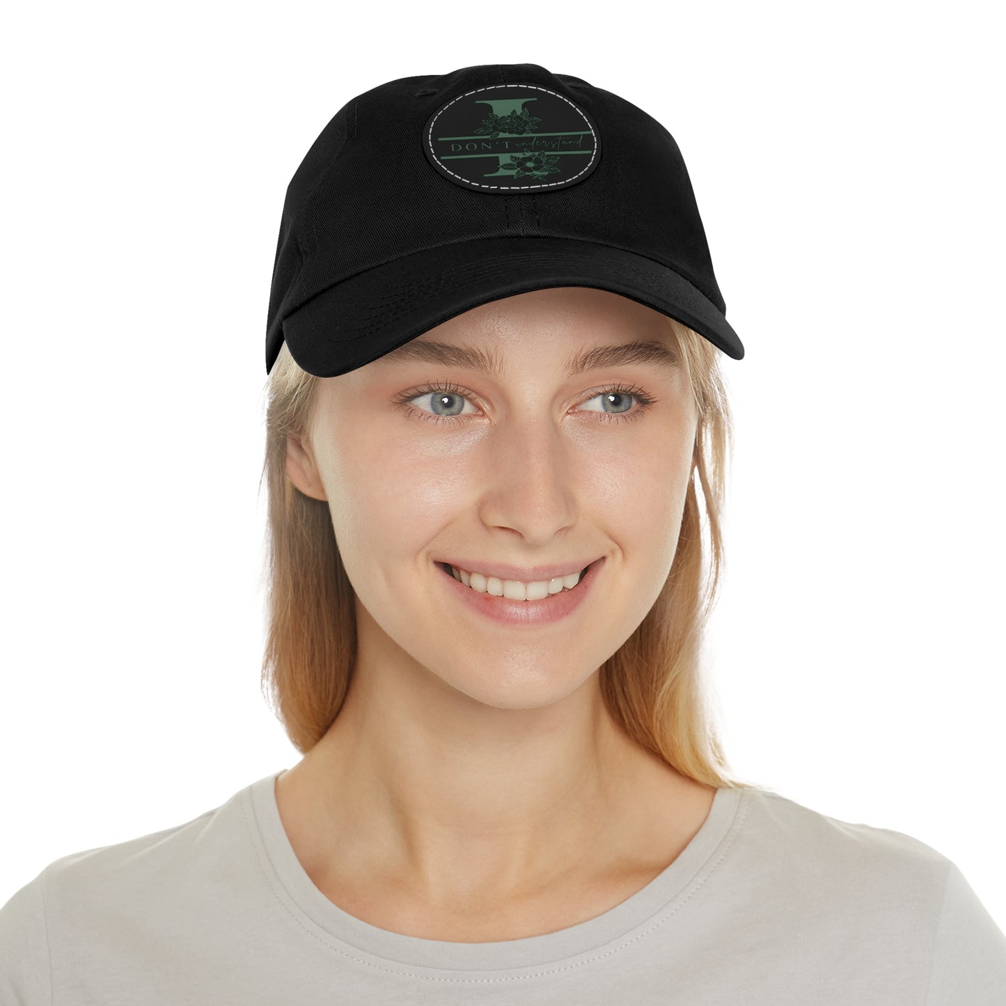 Hat  I dont uinderstand  Leather Patch Baseball Cap
