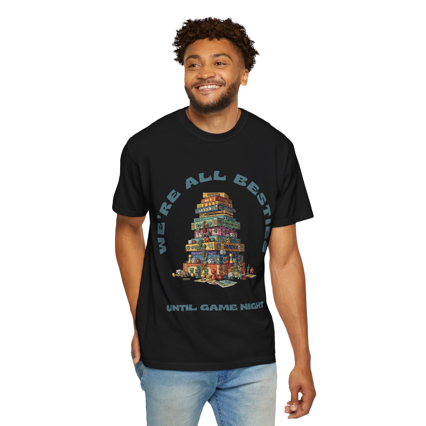 Game Night Besties T-Shirt — "We're All Besties Until Game Night" Graphic Tee