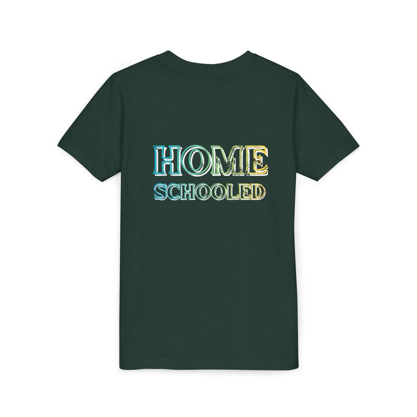 Home Schooled Youth Tee | Pastel Gradient Text, Back Print