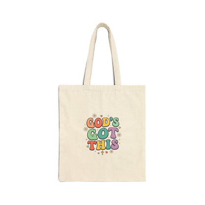God's Got This Tote, Christian Encouragement, Retro Pastel Groovy Scripture