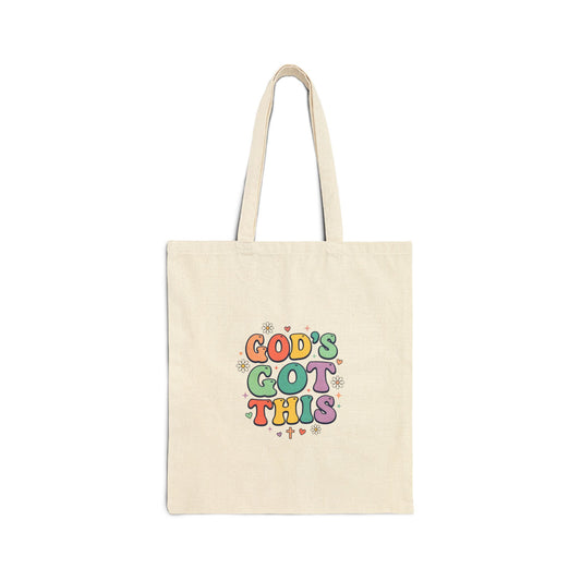 God's Got This Tote, Christian Encouragement, Retro Pastel Groovy Scripture