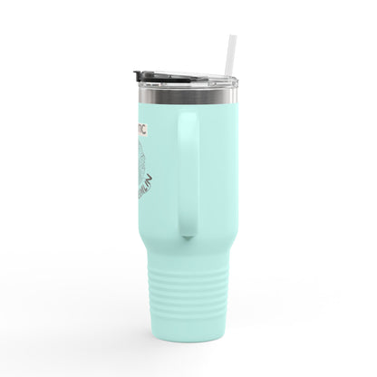 40oz Insulated Travel Mug — "Chaotic Yarn Gremlin" Knitting Lover Tumbler