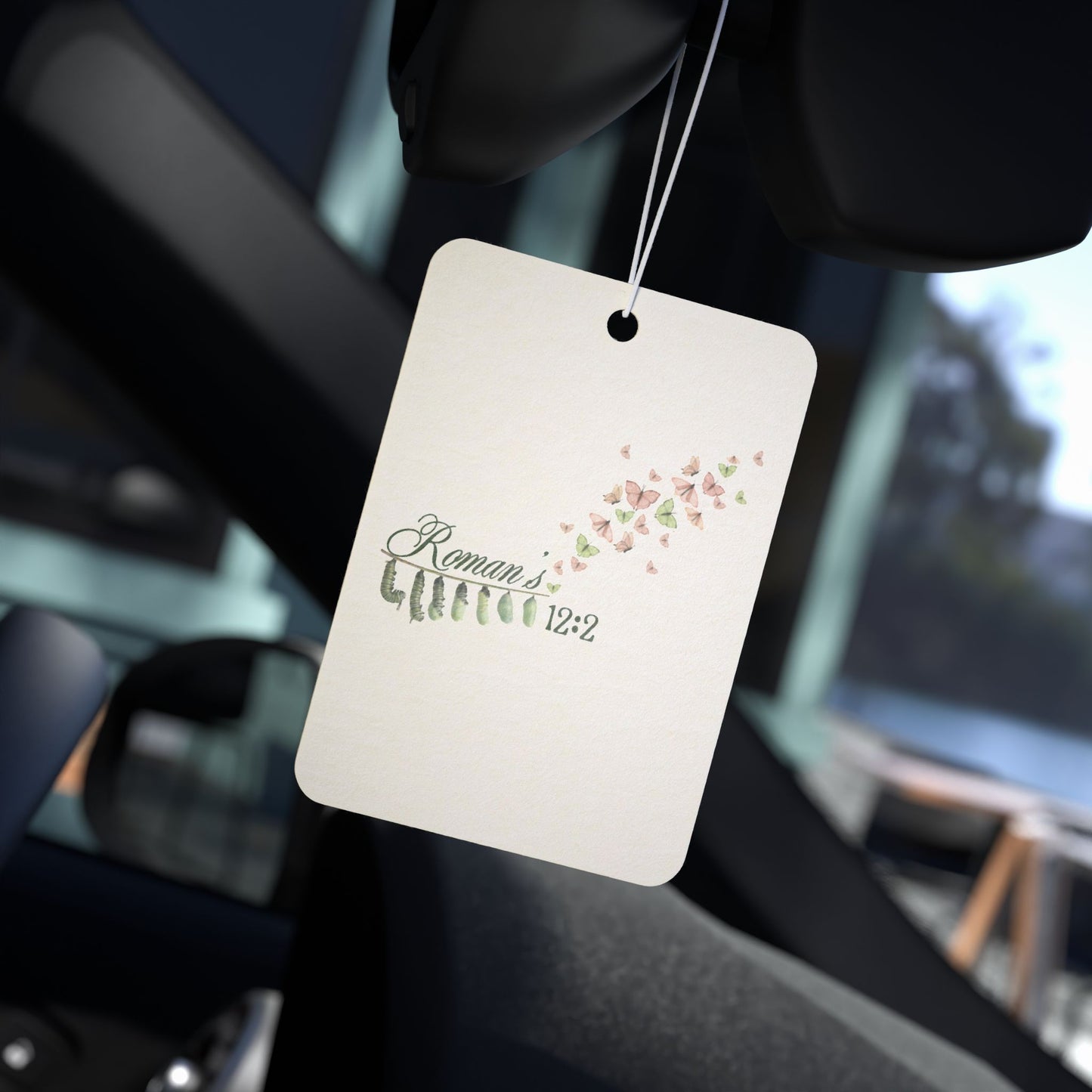 Car Air Freshener - "Remain Cuffed" Floral Scented Air Freshener (Bible Verse 12:2)